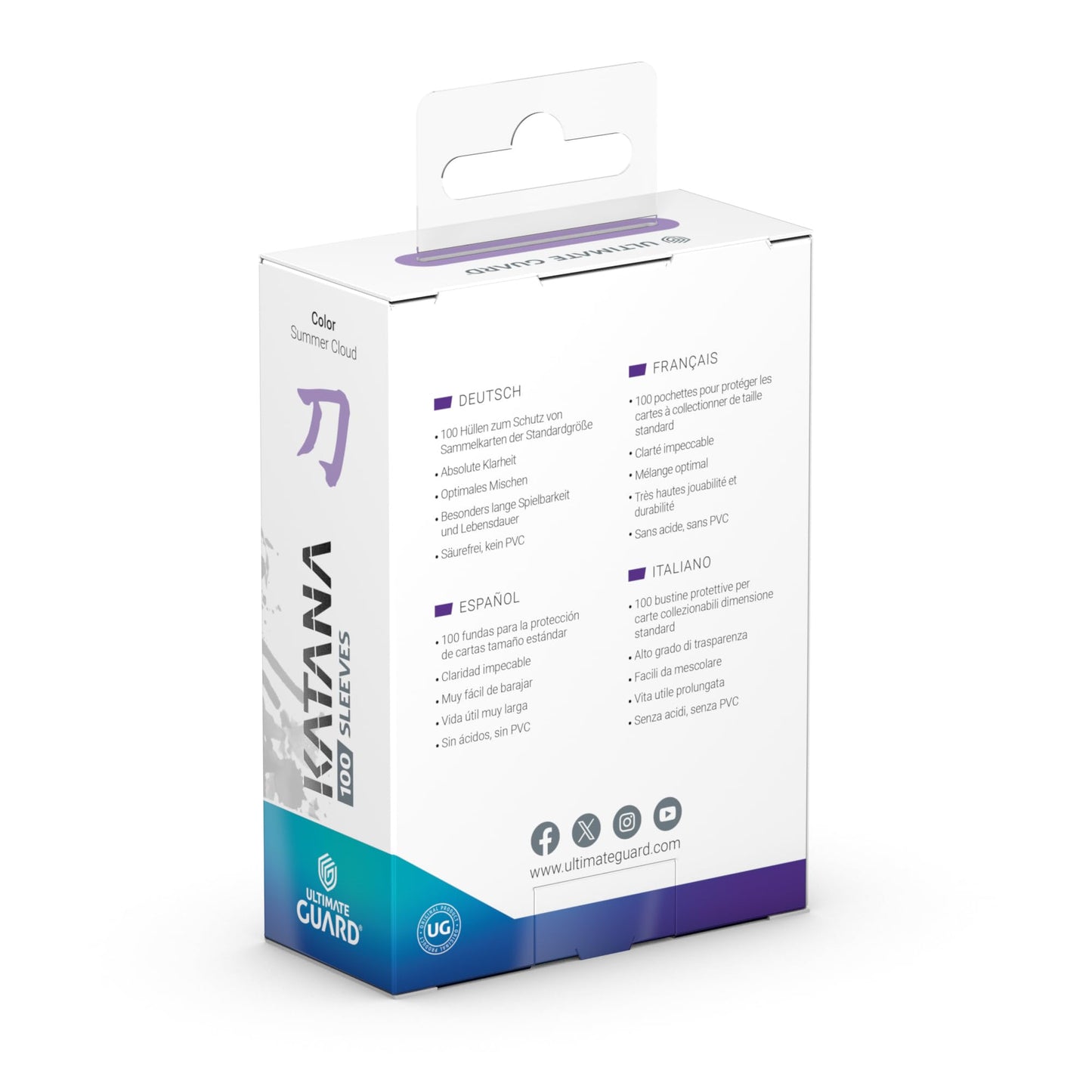 Ultimate Guard Katana Card Sleeves – 66x91mm, Summer Cloud Back, PVC-Free, Acid-Free, High Clarity