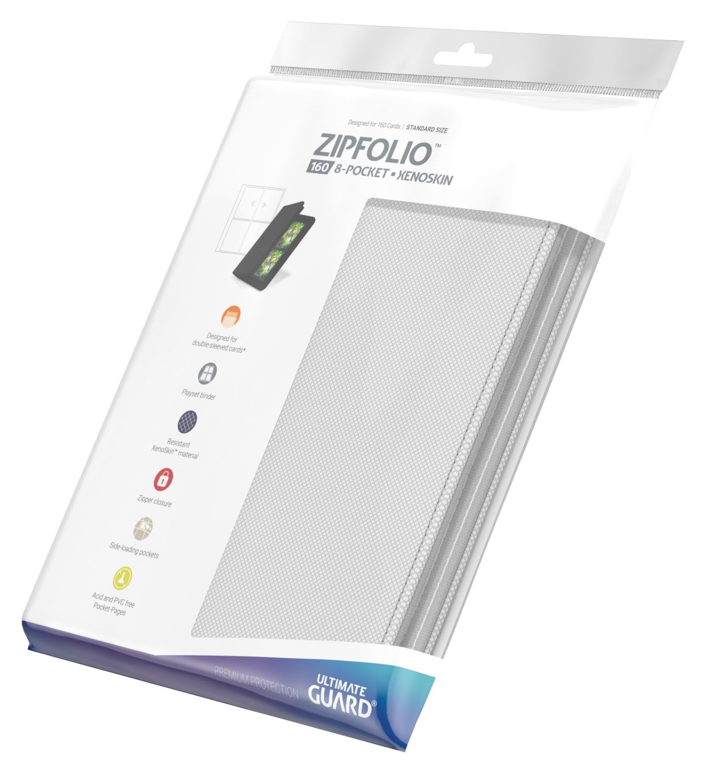 Ultimate Guard Zipfolio 160 - 8 Pocket Xenoskin White Display Album