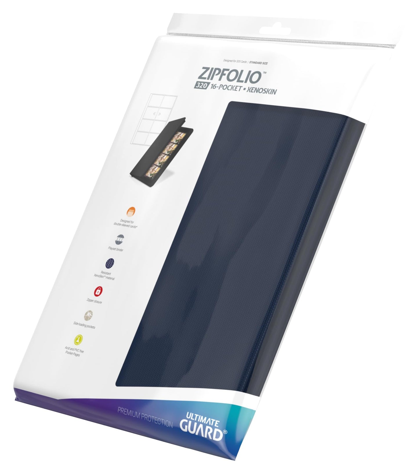 Ultimate Guard Zipfolio 320 – 16 Pocket Xenoskin Blue Card Portfolio