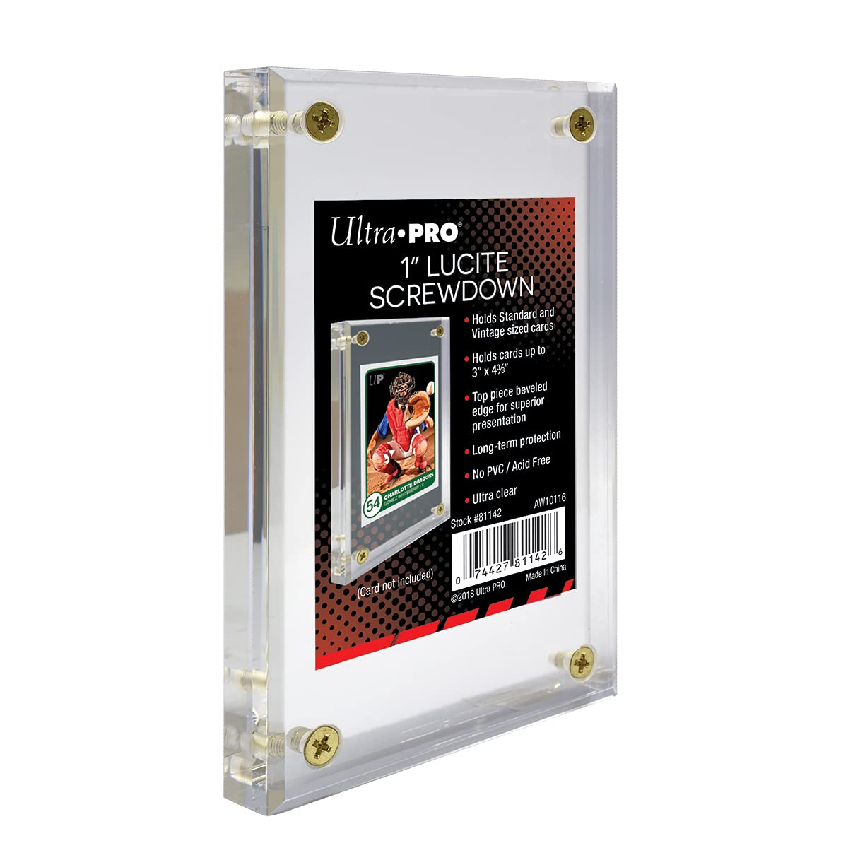 Ultra PRO 1-Inch Thick Lucite Screwdown Trading Card Display – Holds 2.5 x 3.5 in Cards