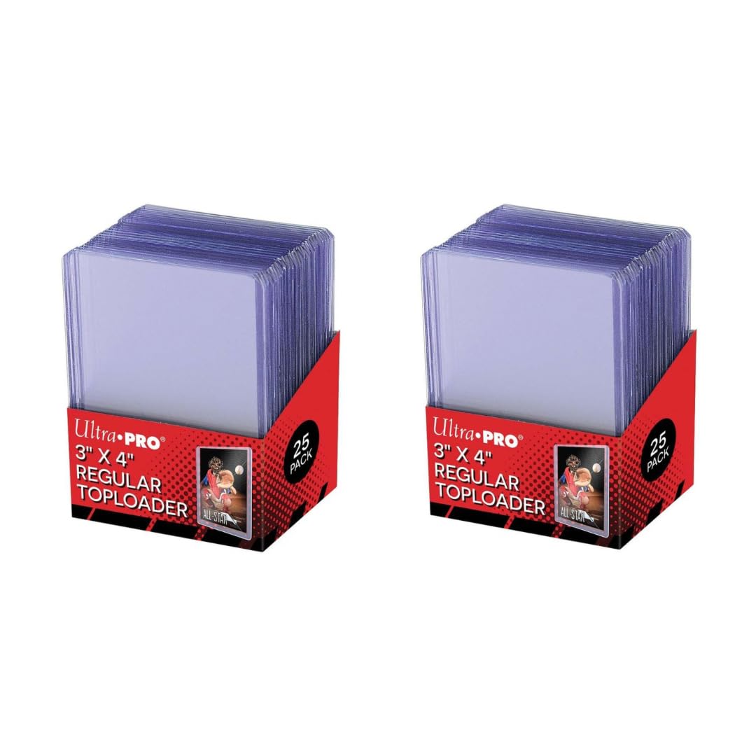 Ultra Pro 3x4 Toploader Card Protectors - 25-Count Per Pack - 2-Pack