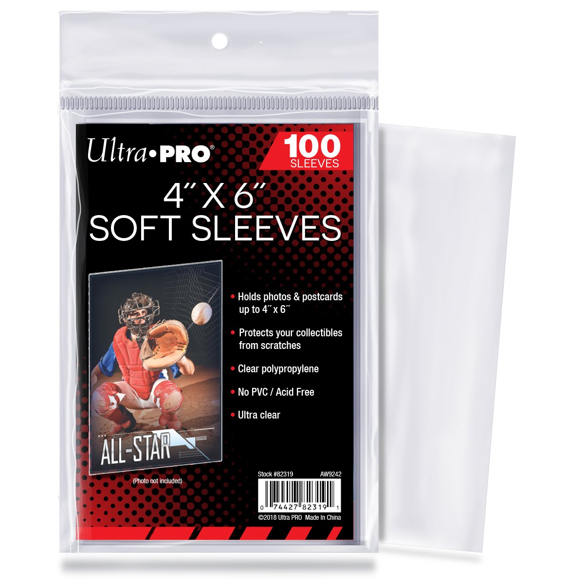 Ultra Pro 4x6 Soft Sleeves (100) – Acid-Free, PVC-Free Photo & Card Protection