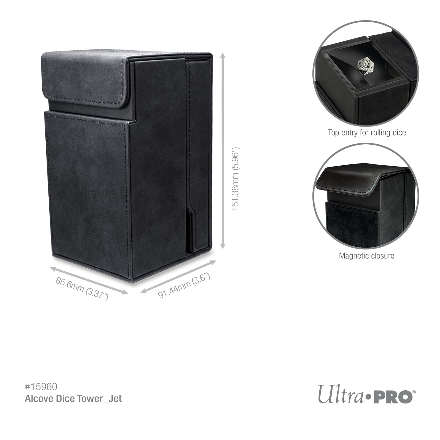 Ultra PRO Alcove Dice Tower – Compact 40+ Dice Storage & Rolling Case