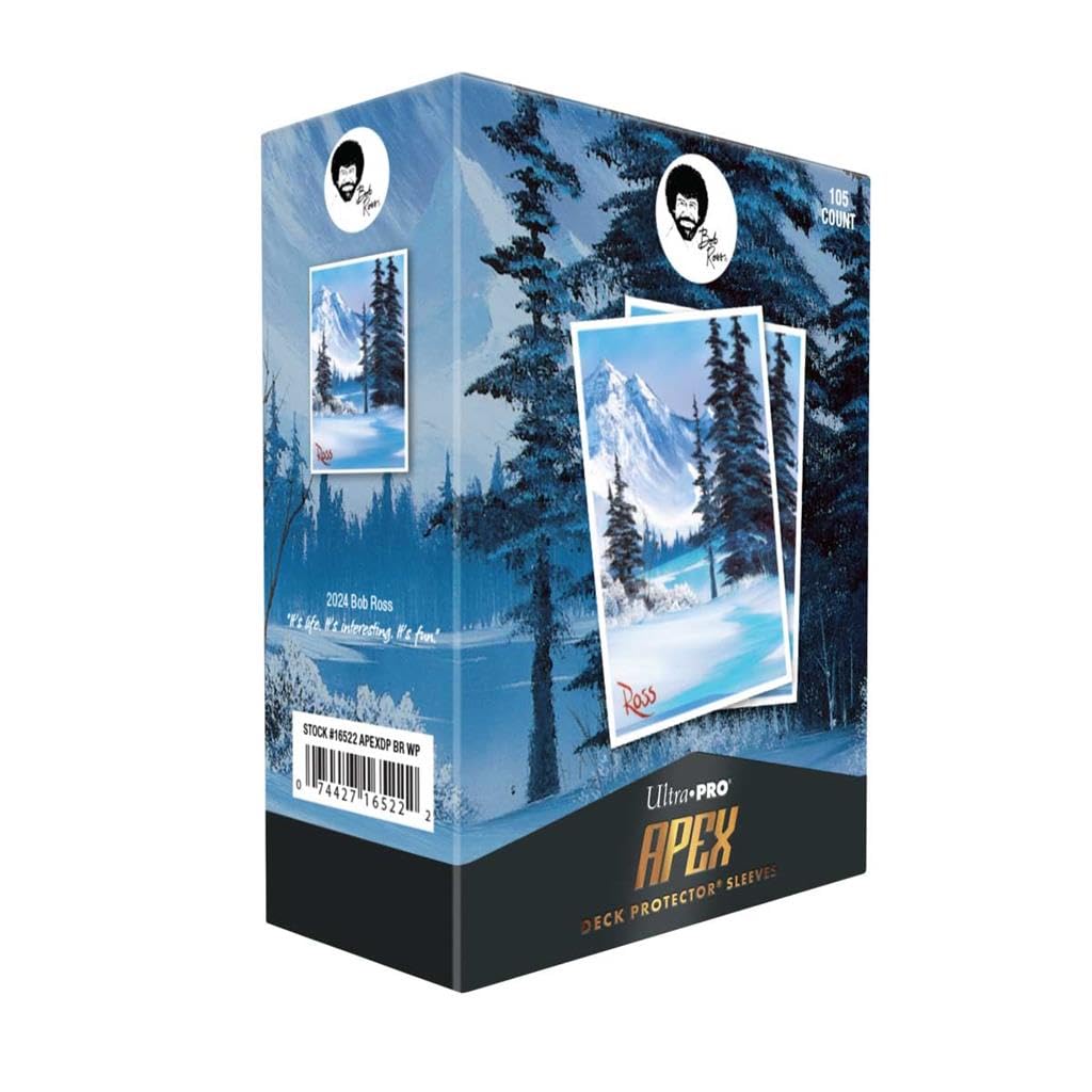 Ultra PRO Bob Ross Winter Paradise APEX Deck Protector Sleeves – 105ct Standard Size