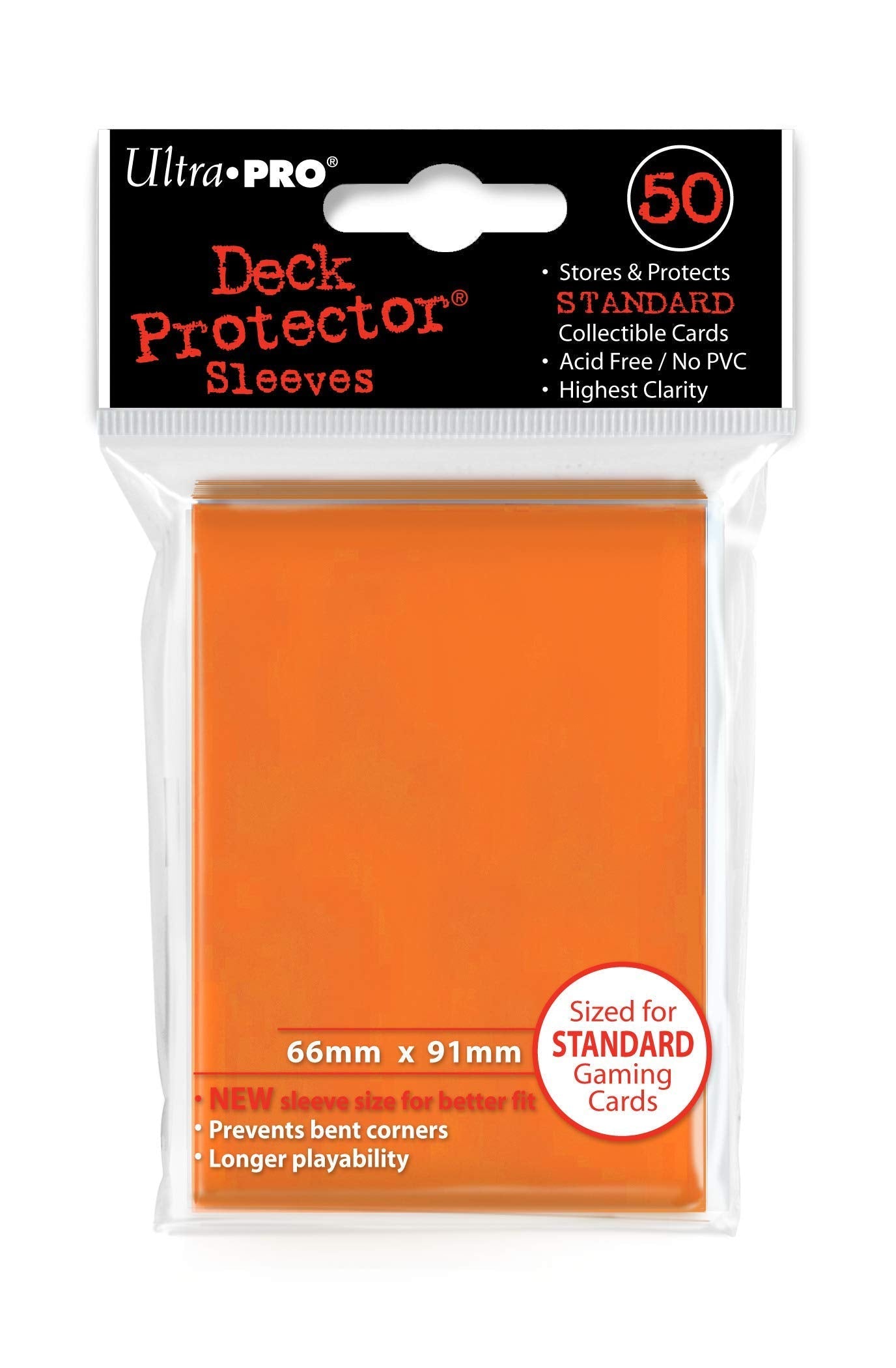 Ultra Pro Deck Protector Sleeves (Orange) – Standard Size, Acid-Free, Gloss Finish