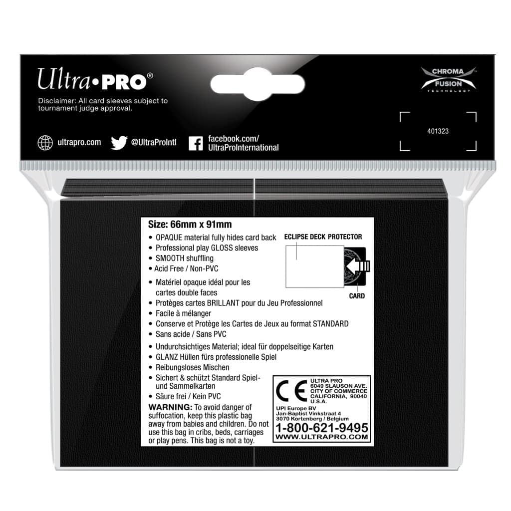 Ultra Pro Eclipse Gloss Standard Sleeves (100 Pack) – Jet Black