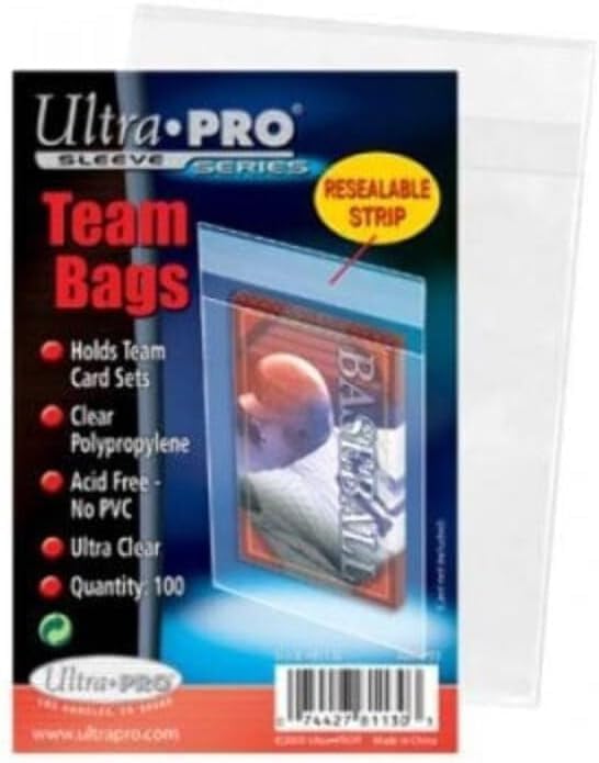 Ultra Pro Team Bags Resealable Sleeves (100 ct) – Protect Gaming, Sports & Collectible Cards