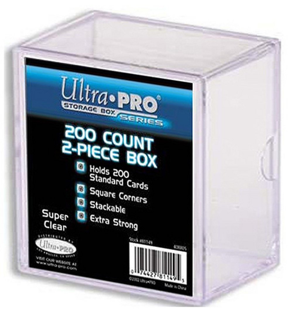 Ultra Pro 2-Piece 200 Count Clear Card Storage Box | Holds 200 Standard Cards