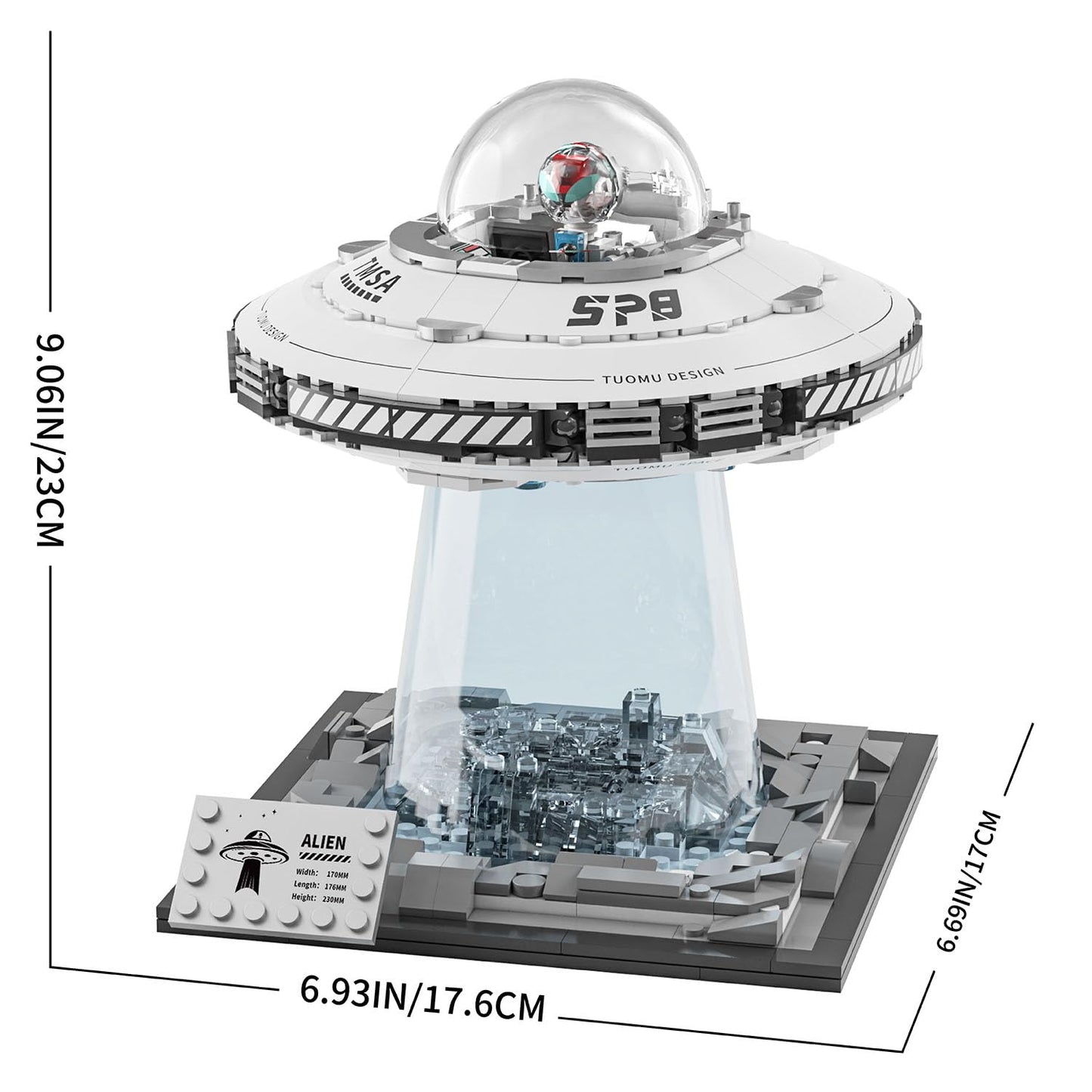 UNCLE BRICK Space UFO Spaceship Building Set — Interstellar Kit for Ages 8-12