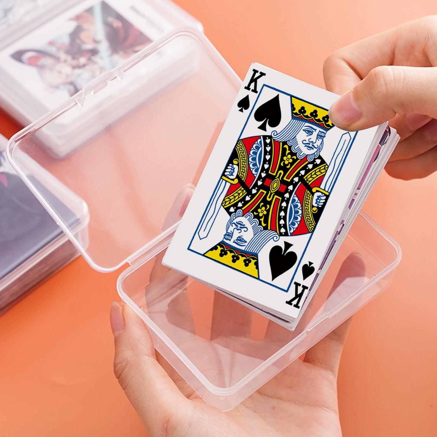 Uncle Yang 4-Pack Blank Card Case — Clear Plastic Deck Boxes for Cards & Games