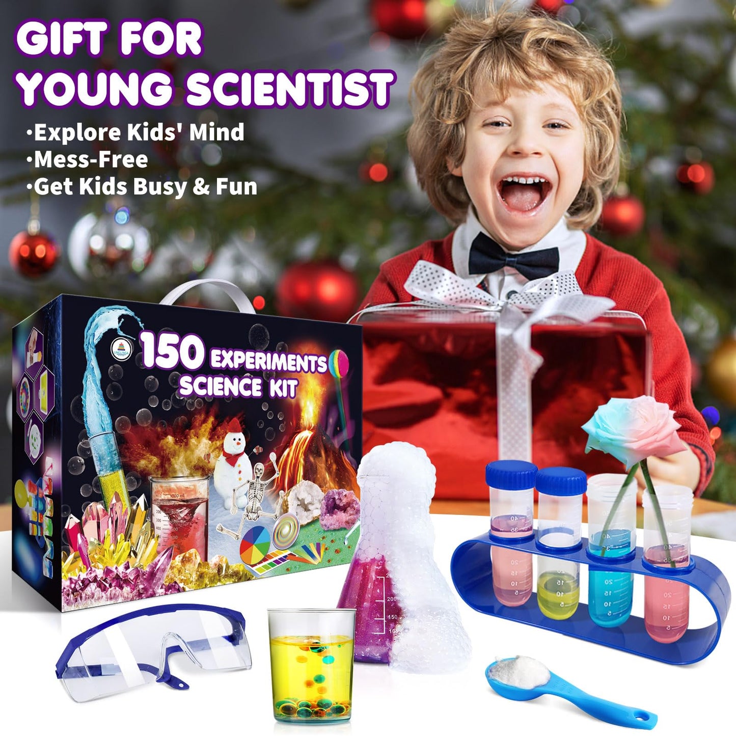 UNGLINGA 150 Experiments Science Kit for Kids | STEM Activities, Volcano, Geodes & Chemistry