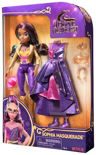Unicorn Academy Sophia Masquerade Ball Doll – 9 Accessories, 9.5-Inch