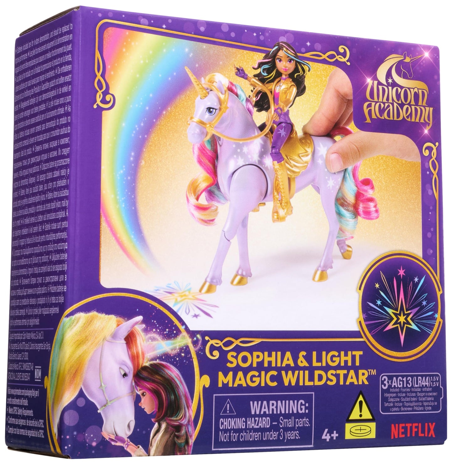 Unicorn Academy Sophia & Light Magic Wildstar – Rainbow Light-Up Unicorn Toy Set for Girls 4+