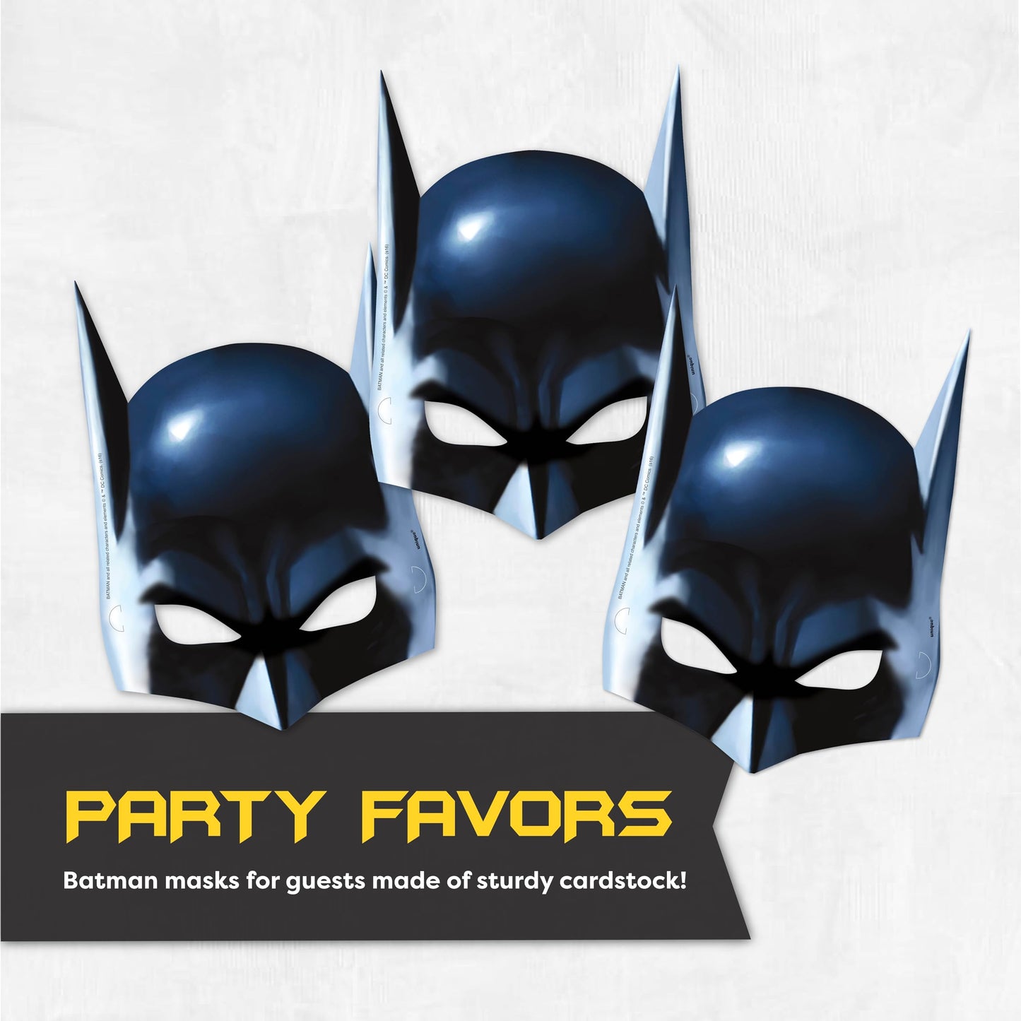 Unique Batman Birthday Party Supplies for 16 Guests | Banner, Table Cover, Masks & Plates