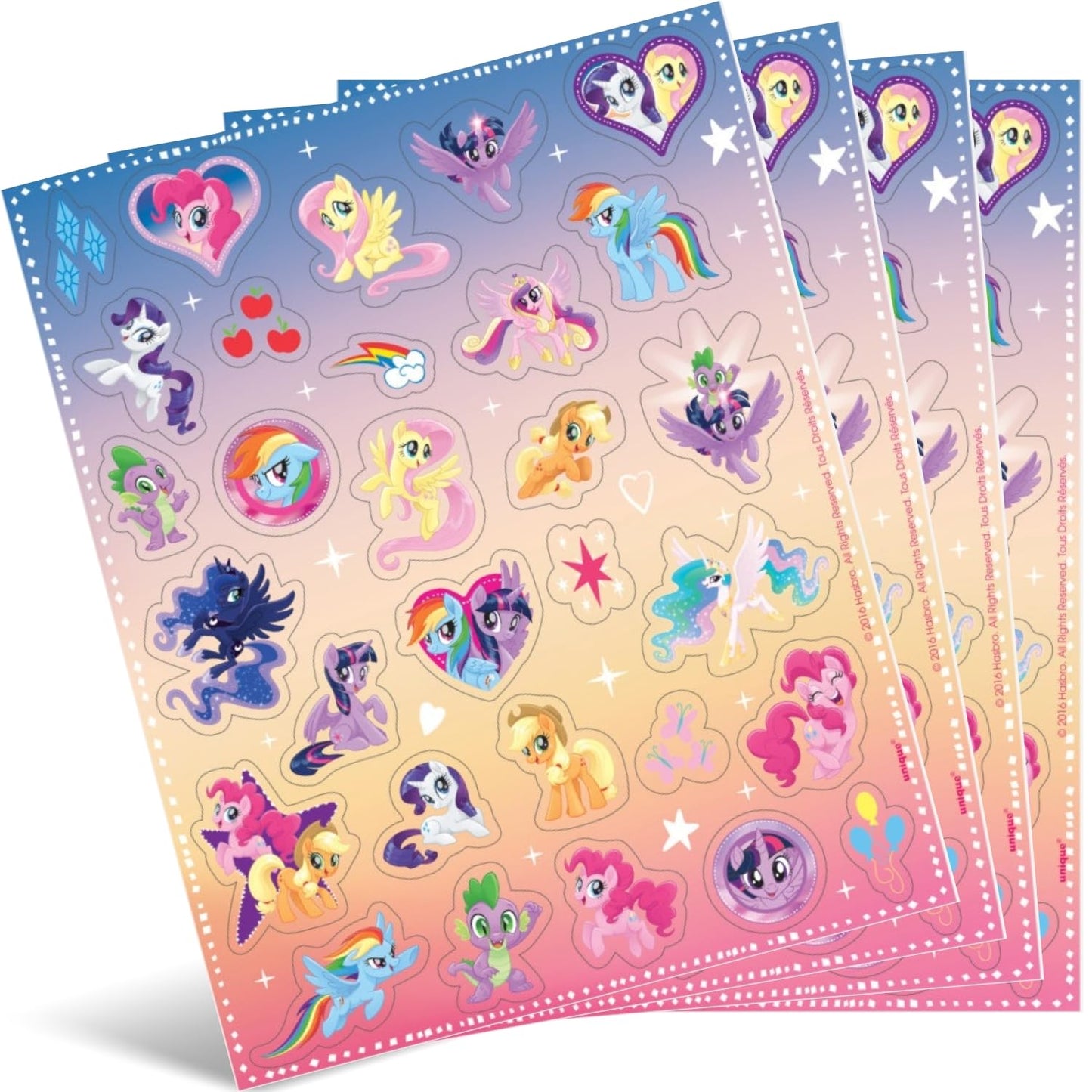 Unique My Little Pony Sticker Sheets – 4 Pcs Assorted Designs