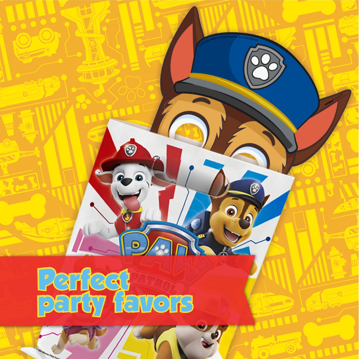 Unique Paw Patrol Masks 16 Pack – Officially Licensed Party Favors & Decorations