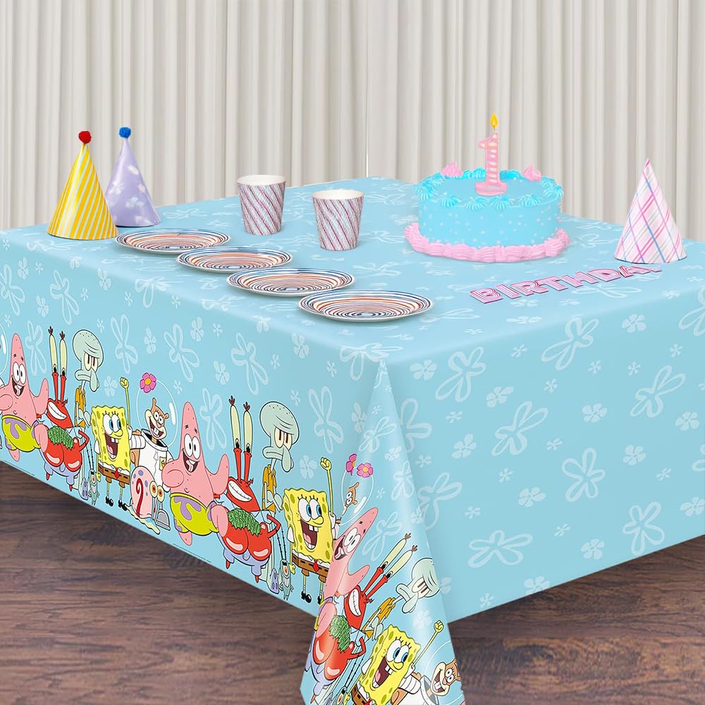 Unique SpongeBob Table Cover 54x84 Plastic — Kids Birthday Party