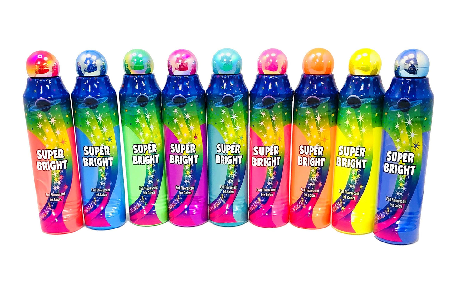 United Novelty Super Bright Fluorescent 4oz Bingo Daubers - 9 Color Set