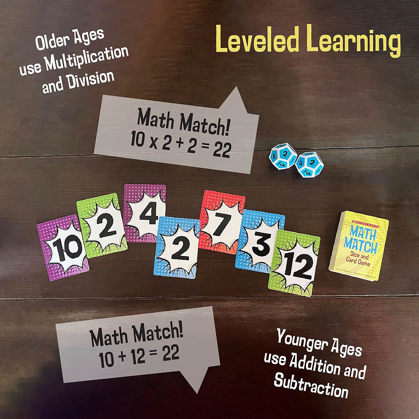 University Games Scholastic Math Match Travel Dice Game – Mental Math Reinforcement for Kids (Ages 5+)