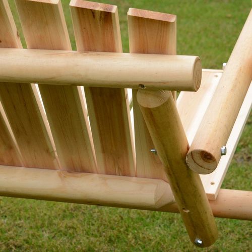 Outdoor 2 Seater Porch Swing Wooden Rustic Patio Bench Hammock w/ Armrest