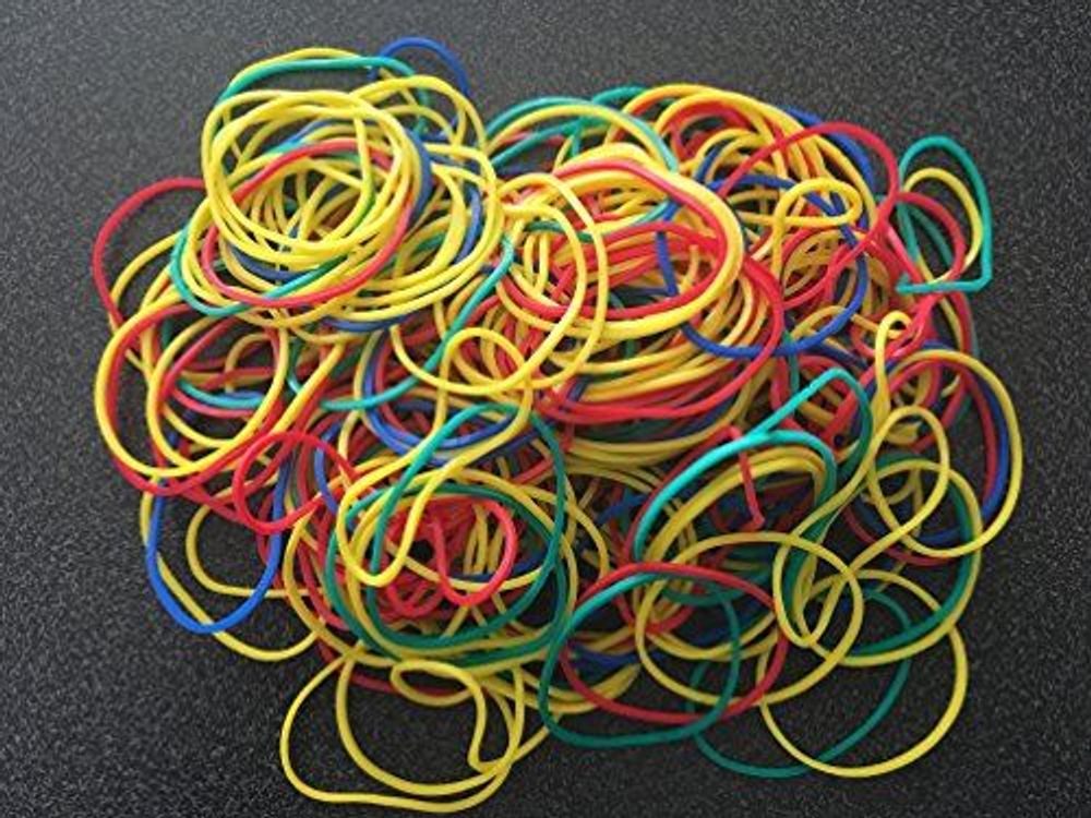 250pk Assorted Color Rubber Bands - Elastic Office Supplies