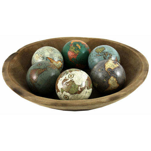 Set of 6 x 3 Inch Decorative Globes In Assorted Colours
