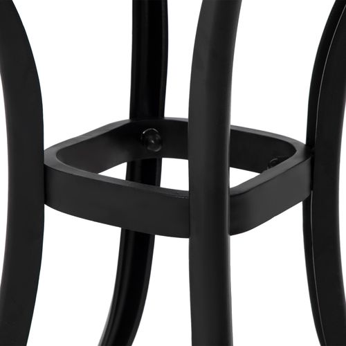 Outsunny Cast Aluminium Bistro Table with Umbrella Hole for Poolside, Black