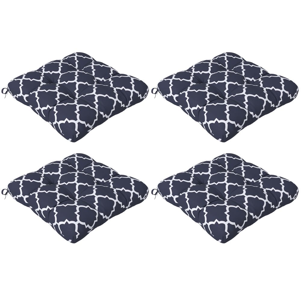 Premium Outdoor Seat Cushions - Set of 4, Garden Furniture, Beige - Flame Retardant, Fade-resistant, Water-resistant