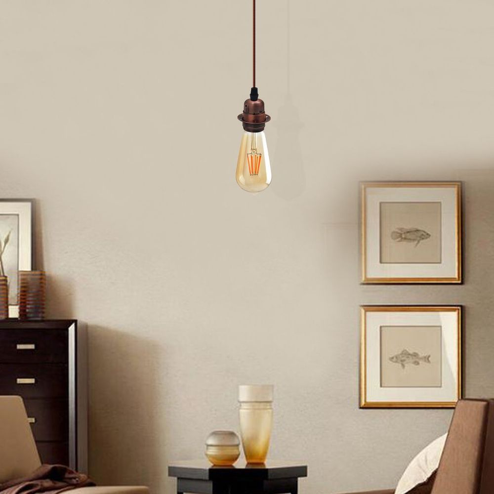 Vintage Industrial Copper Pendant Light Fitting, lampshade Holder Fitting Set with 2m Cable.