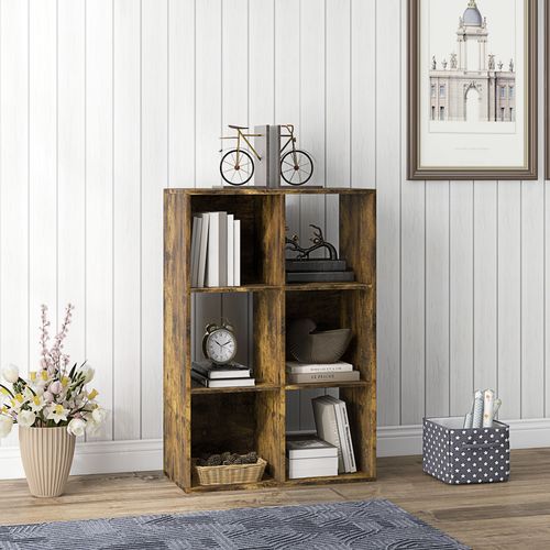 HOMCOM Storage Cabinet Bookcase 6 Cube for Home Office