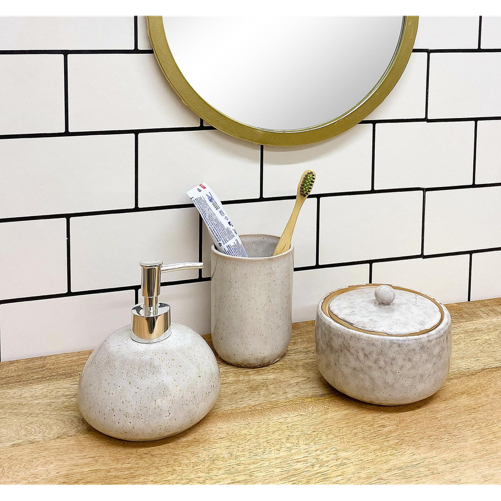 Premium Taupe Ceramic Soap Dispenser