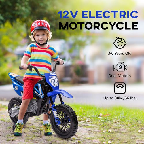 AIYAPLAY 12V Kids Electric Motorbike w/ Twist Grip Throttle, Music
