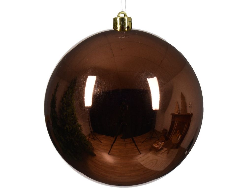 Shatterproof Espresso Brown Bauble 14cm - Christmas