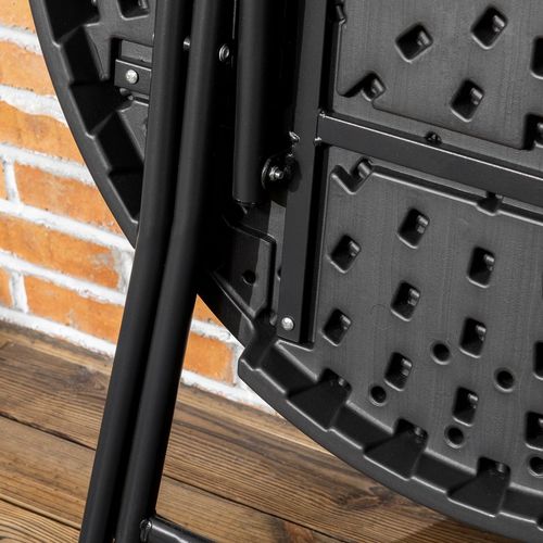 Foldable Garden Table - Round, Seats 4, Steel Frame - Outdoor Dining