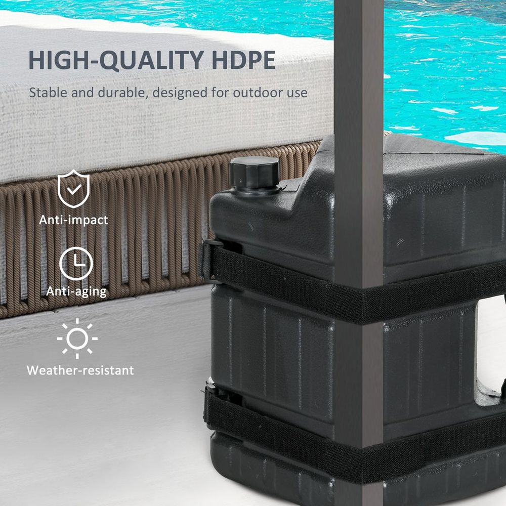 Strong and Secure Outsunny Gazebo Weights - Set of 4, for Water or Sand Filling