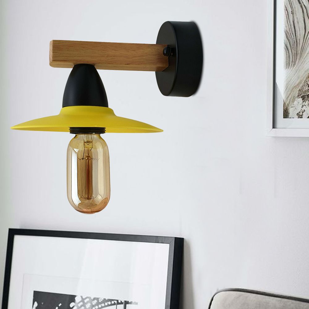 Vintage Modern Indoor Yellow Wall Sconce Wall Light E27 Base Lamp Fitting Fixture ~6228