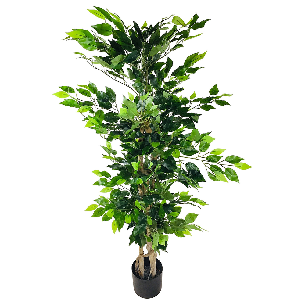 Realistic 125cm Artificial Ficus Tree with Natural Trunk - High Quality Indoor/Outdoor Decor