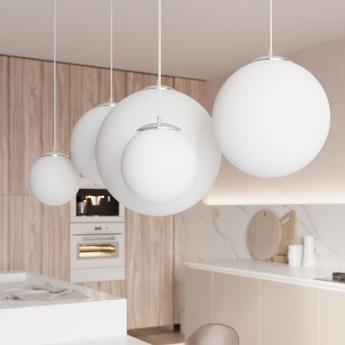 Pendant lamp steel, glass Ugo minimalistic Design E27