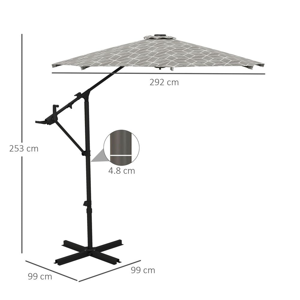 Premium 2-in-1 Cantilever & Market Parasol - 360° Rotation, High-Quality Steel Frame