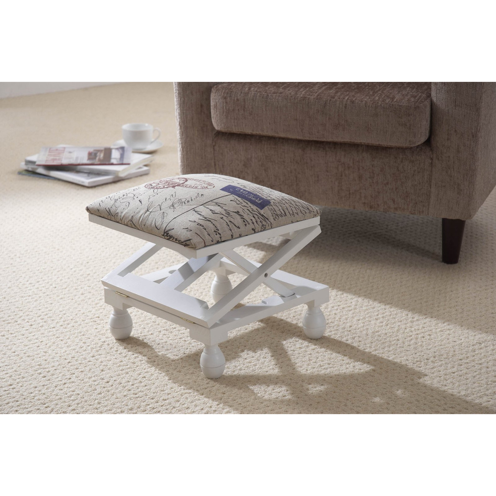 Premium White Footstool - 3 Positions
