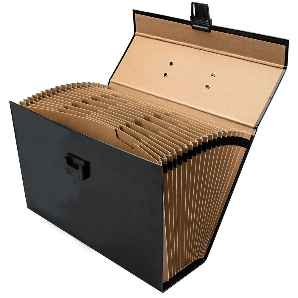 ATTA Black Expanding File 19 Pockets Carry Case