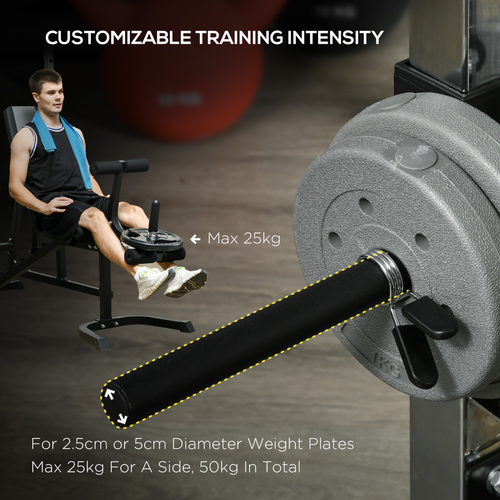 SPORTNOW Smith Machine Power Rack with Pull Up Bar, Lat Pull Down System