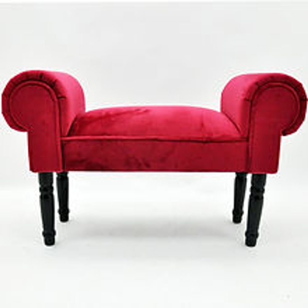 Window Seat Bench - Velvet - L30 x W86 x H52 cm - Red