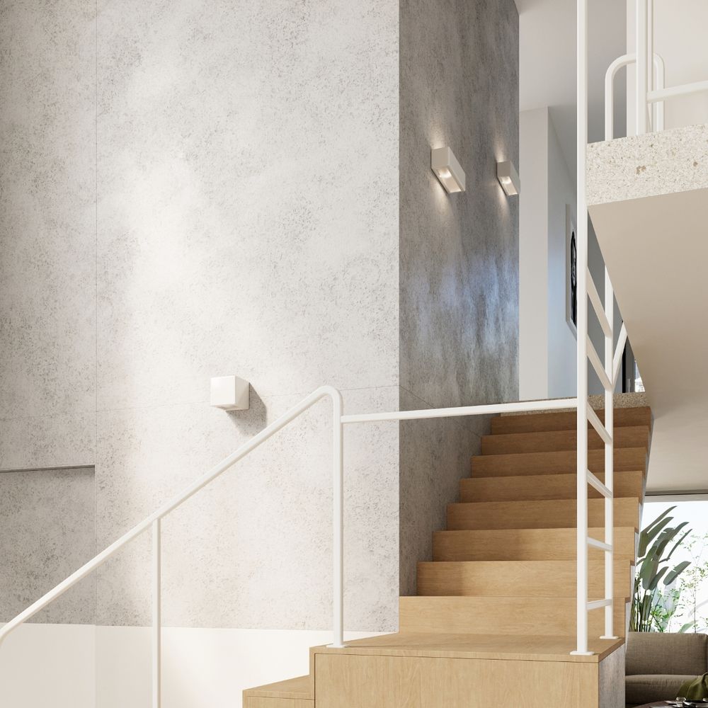 Subani Ceramic White 1 Light Classic Wall Light - E27 Socket, Futuristic Design