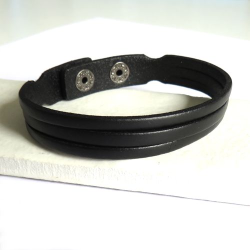 Men's Leather Trio Bracelet