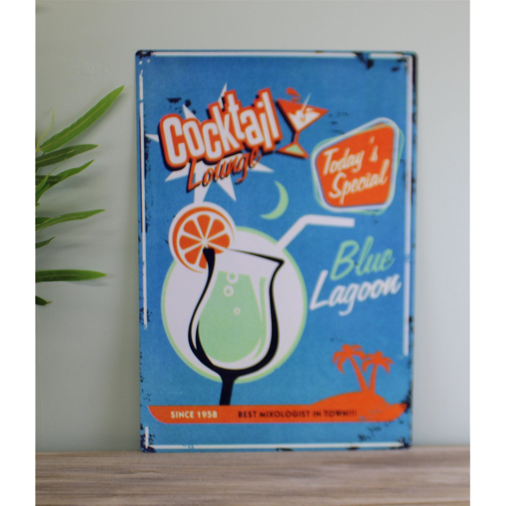 Vintage Metal Sign - Blue Lagoon Cocktail Lounge