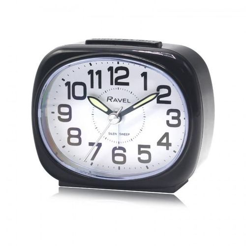 Ravel Small Sized Pillow Shaped Bedside Alarm Clock Black RC040.3