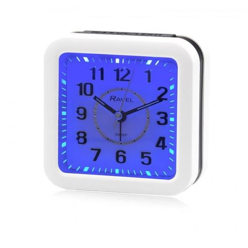 Ravel Square Mid Sized LED Quartz Alarm Clock White RC048.4