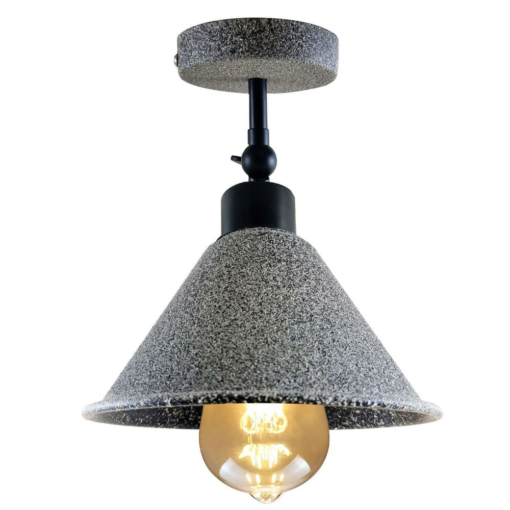 Retro Industrial Stone Effect Ceiling Flush Mount Light Metal Indoor Light