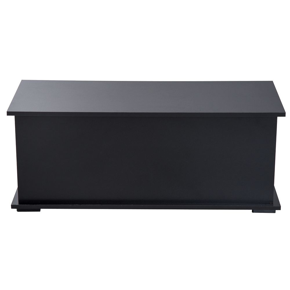 HOMCOM Wooden Storage Box Clothes Toy Chest Bench Seat Ottoman Bedding Blanket Trunk Container with Lid - Black